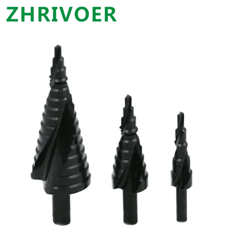 

Spiral groove step bit set 4-20,4-12mm high speed steel hexagonal shank reamer pagoda drill