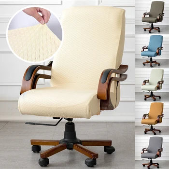 

Jacquard Fabric Chair Cover Elastic Office Computer Armchair Slipcovers Seat Arm Chair Covers Stretch Removable Washable