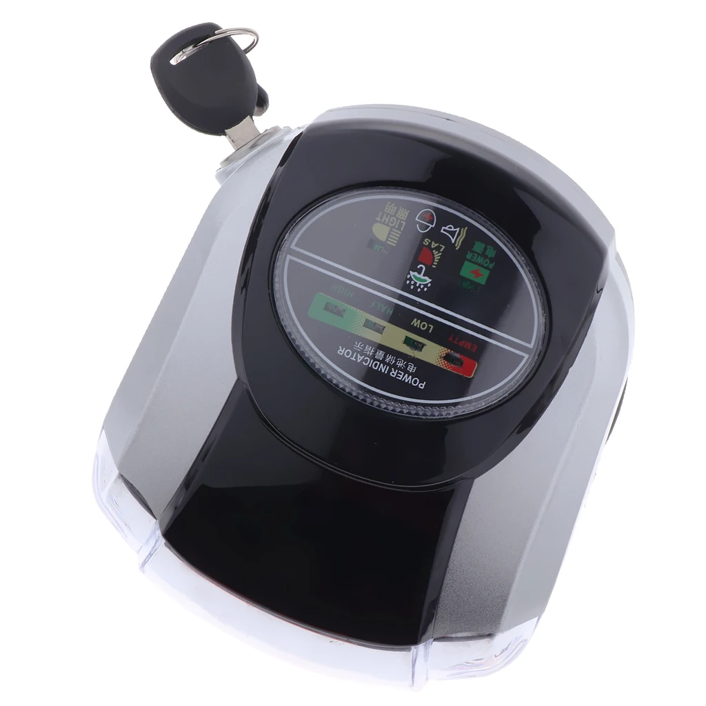 Ebike Motorcycle Weatherproof Power Gauge - Battery Level Indication Headlamp for Harley