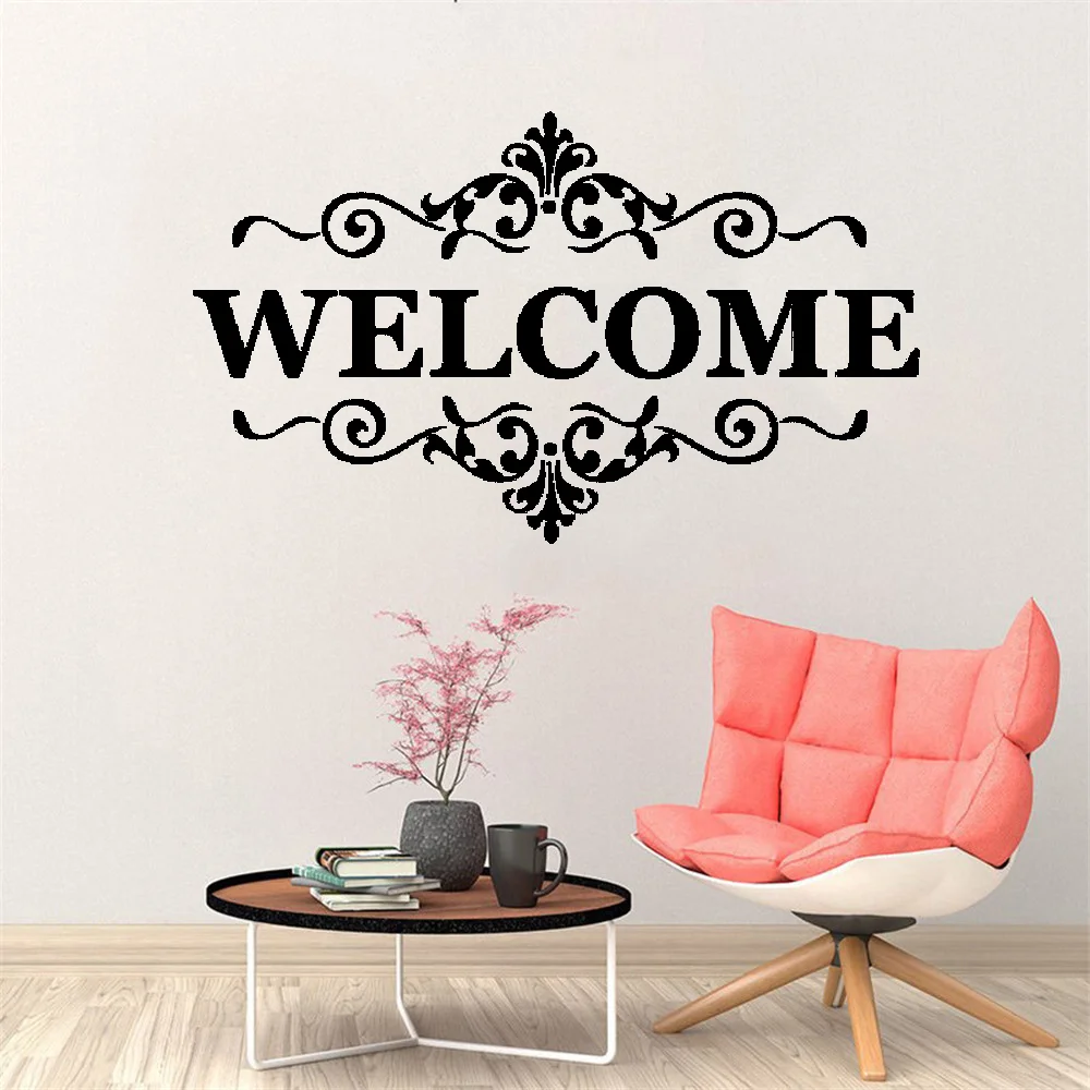 Pegatinas de pared de vinilo, calcomanías de bienvenida a nuestro hogar,  citas de bienvenida, decoración de dormitorio de oficina - AliExpress