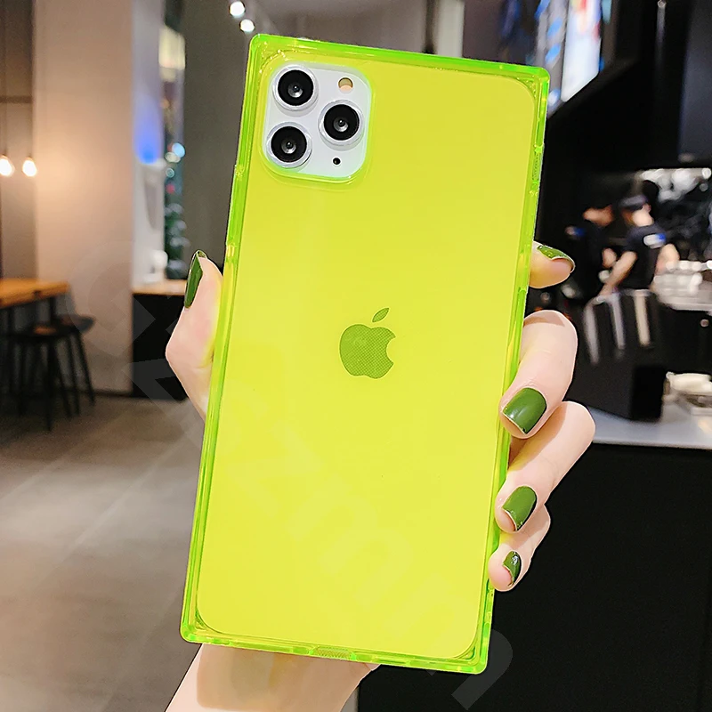 Прозрачный Прямоугольный чехол для Iphone 12 11 Pro Max 6S 7 8 Plus Xr XsMax | Мобильные телефоны и