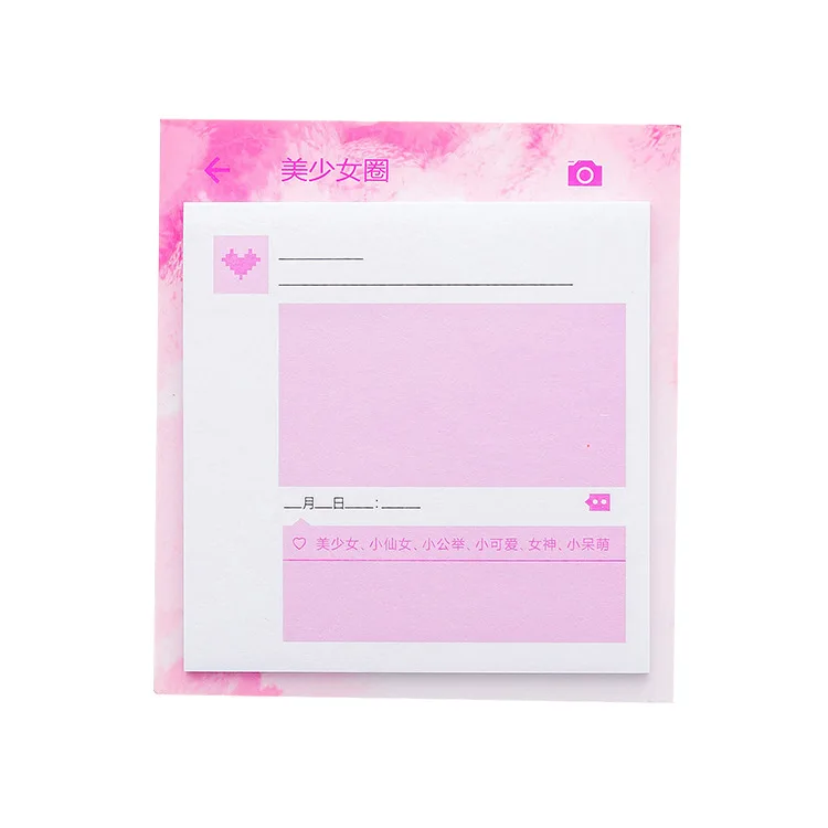 Милый Kawaii блокнот для заметок, розовый, фея, для девушек, для женщин, для школы, липкий блокнот, канцелярские принадлежности, Memopad, стационарный офисный декор, почтовый планировщик