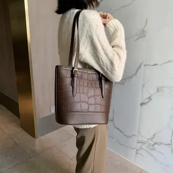 

Vintage Women's Bag Ladies Luxury Pu Leather Women Handbags 2020 New Bucket Female Shoulder Bag Tote Hnadbags Designer Package