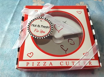 

Free shipping 100 pieces/lot wedding favor--A slice of love Pizza Cutter giveaways for guest