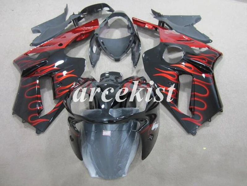 Литьевая Форма ABS Обтекатели комплект Подходит для HONDA CBR 600 F4i FS 04 05 06 07 CBR600 2004 2005 2006 2007 Комплект кузова оранжевый желтый - Цвет: flame red