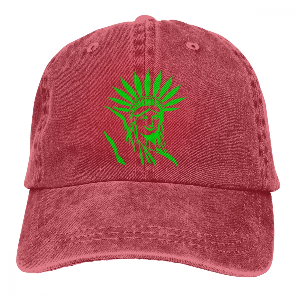 Травяная Статуя Свободы травяной Горшок Лист Casquette черный унисекс Мужские Женские джинсовые бейсболка с ремешком кепки Регулируемый Гольф папа шляпа