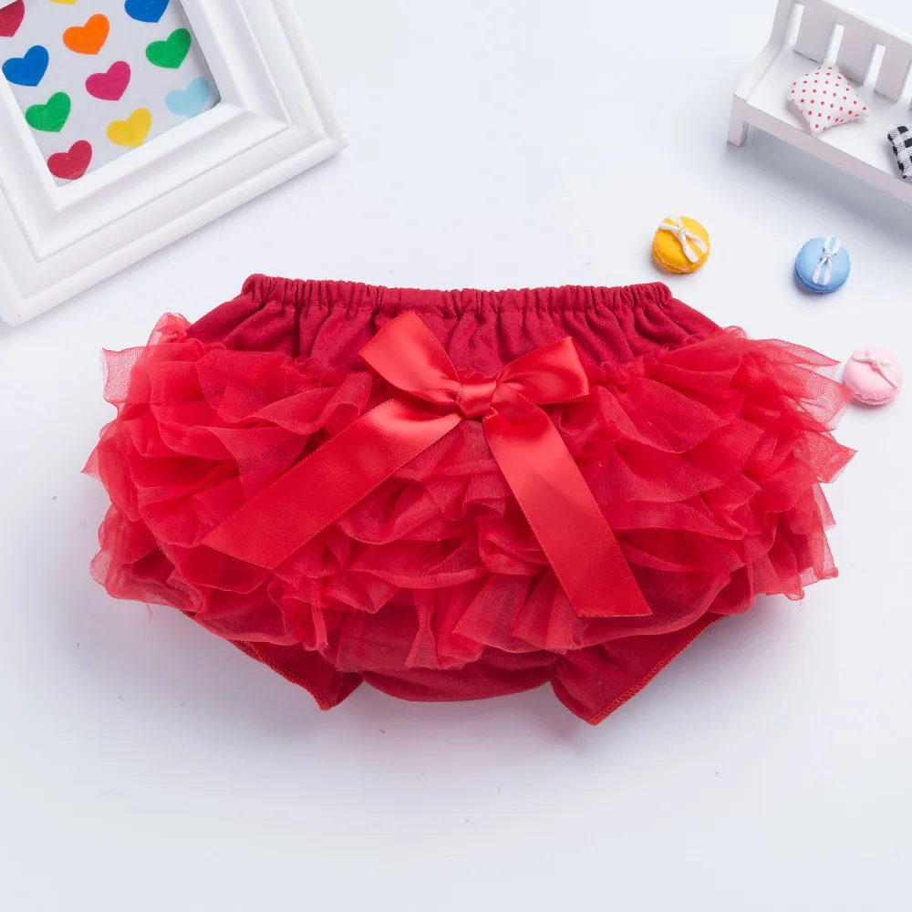 Baby Cotton lace Bloomers shorts Cute Baby Diaper Cover Newborn Flower Shorts Toddler fashion Summer Satin Pants with Skirt