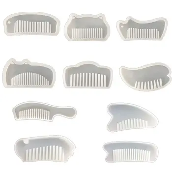 

10Pcs Crystal Epoxy Resin Mold Comb Casting Silicone Mould DIY Crafts Making Too N0HE