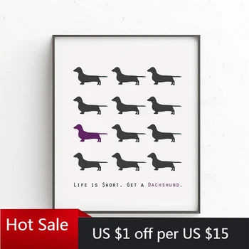 

Dachshund Dog Canvas Art Print and Poster Modern Multi Dachshund Puppy Dog Wall Decor Picture Canvas Painting Home Room Decor