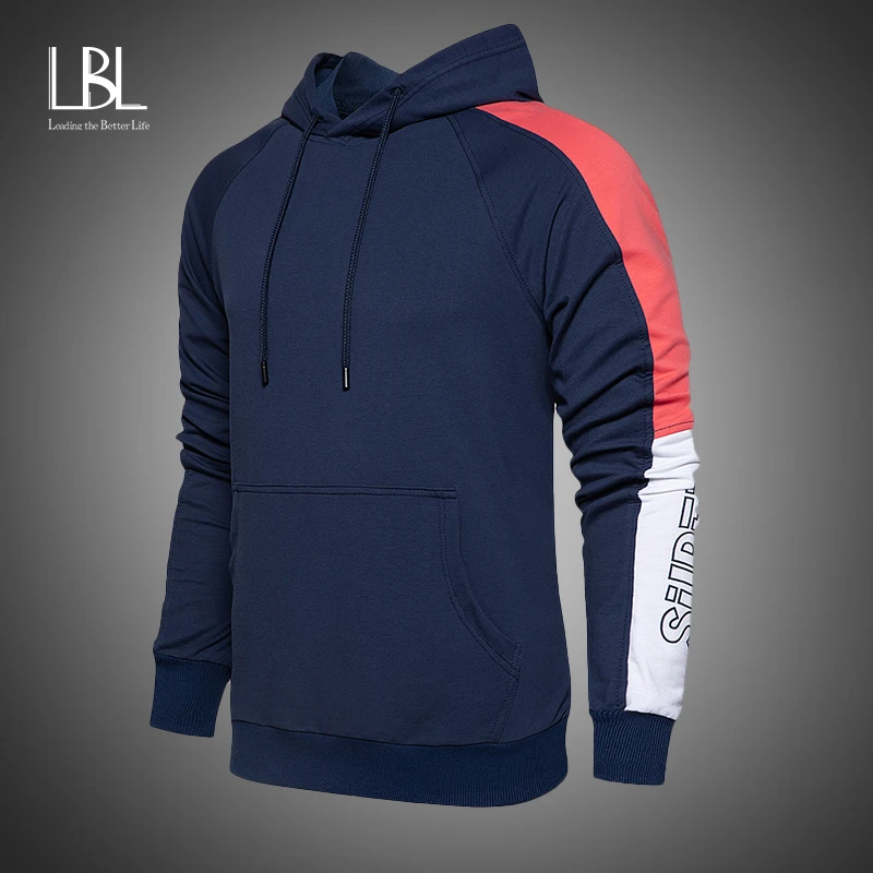LBL Fashion Hoodies Men 2020 New Brand Hooded Sweatshirts Solid Sleeve Print Male Hoodie Hip Hop Streetwear Hoodies Men Clothes