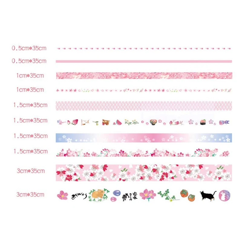 10 шт./компл. Kawaii набор для скрапбукинга васи лента Цветочная бумага маскирующая лента клейкая лента для поделок наклейка канцелярские принадлежности