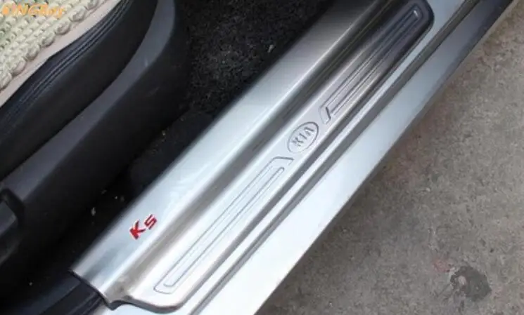 Для Kia K5 2011- внешний порог Накладка Добро пожаловать педаль из нержавеющей стали аксессуары для стайлинга автомобиля Быстрая