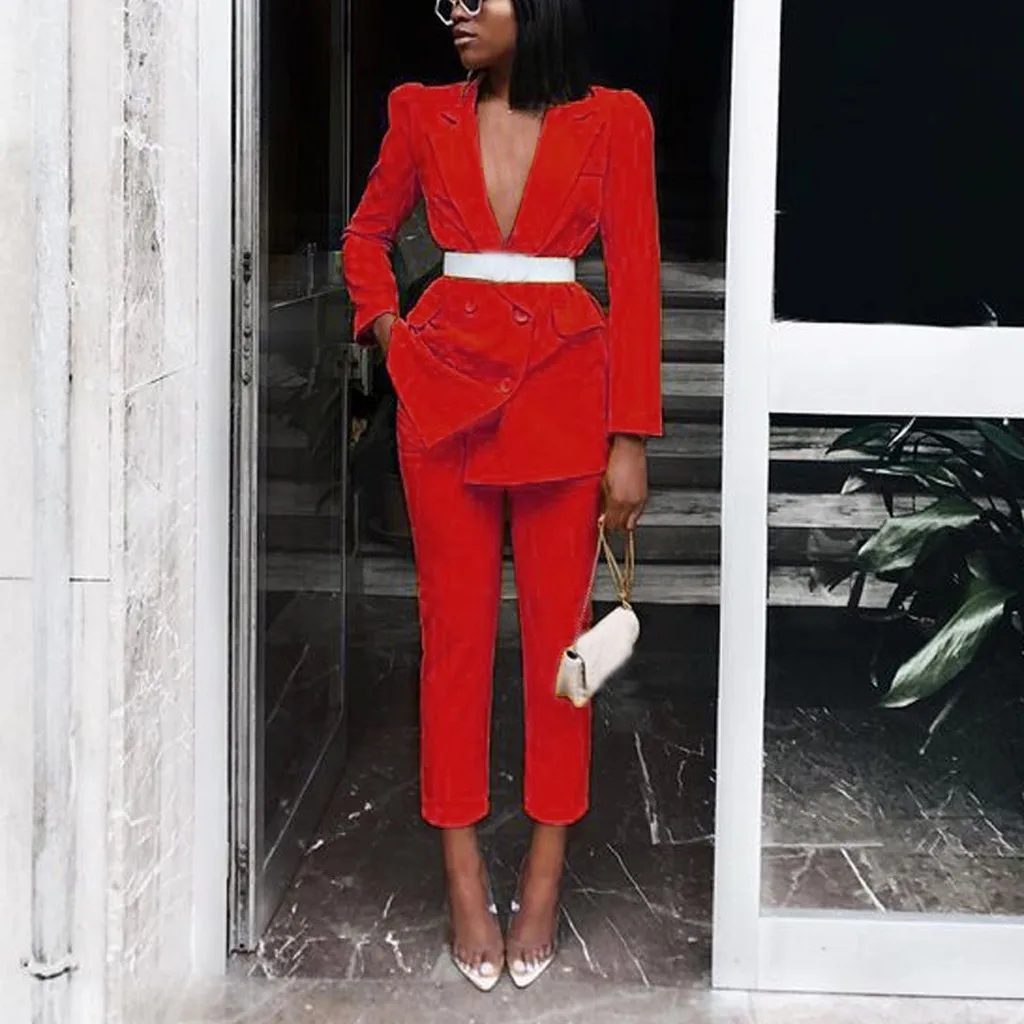 Женский элегантный офисный костюм осень женский комплект 2 шт. Дамская мода