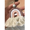 1PC Handmade Rainbow Phone Strap Cotton Pendant Mobile Phone Straps Lanyard Key Ring Mobile Phone Accessories 3