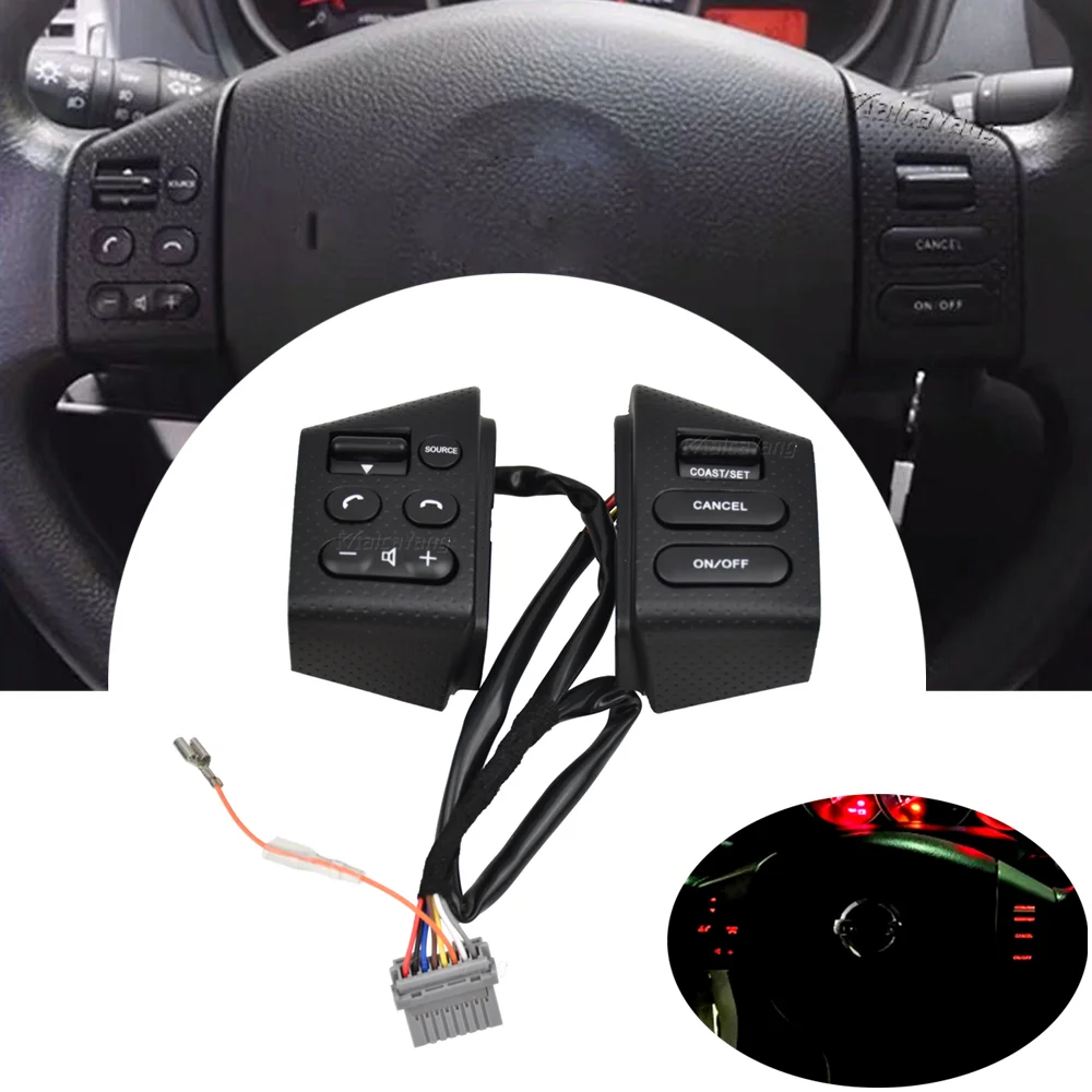 Auto Lenkrad Steuertasten mit roter Hintergrundbeleuchtung Tempomat  Schalter für Livina Tiida Sylphy