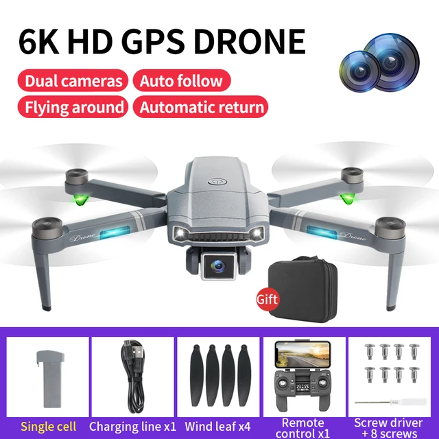 S179 Drone 4K 6K HD Foldable Brushless Professional UAV with Dual Camera 5G GPS Intelligent Positioning Max 800M RC Distance