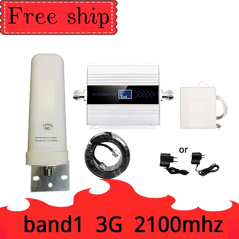 3G Ripetitore 2100MHz Repeater LCD WCDMA 2100 MHZ Mobile Signal Booster Amplifier Cell Phone 9dbi panel indoor Antenna | Мобильные
