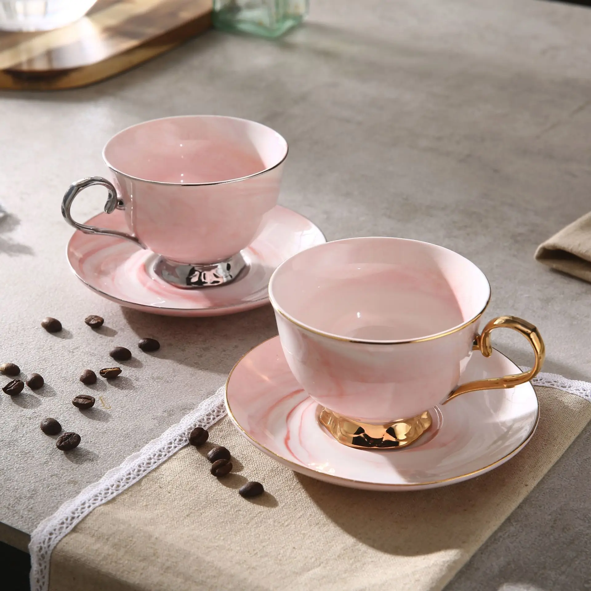 1 комплект Кофе чашка блюдце набор Британский Творческий Керамика Чай чашки EUDILOVE