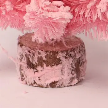 

1PC Flocking Artificial Decorative Desktop Christmas Tree Pink Tree Mini Tree for Bedroom Showcase Home Bookshelf