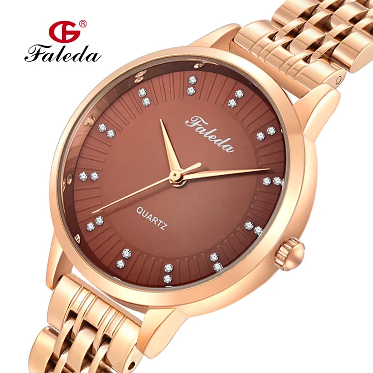 

Hot Sales faleda Women's Watch Import Movement Butterfly Double Snaps Solid Steel Belt Ss8020