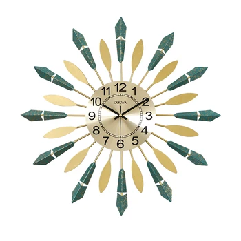 

Creative Large Wall Clock Nordic Luxury Golden Metal Modern Design Living Room Wall Clock Reloj De Pared Home Decor New DA60WC
