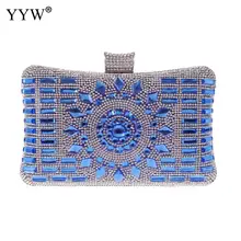 Роскошный женский клатч со стразами и цветком, вечерняя сумочка со стразами для свадьбы, Коктейльные Вечерние Сумочки Pochette Femme Silver Sac