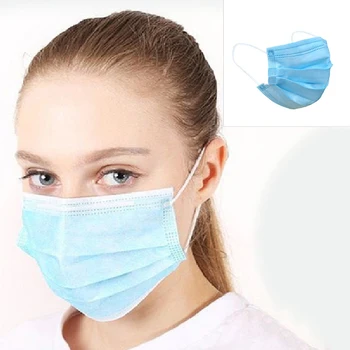 

100pcs Masks covers mouth Disposable Mask 3 Layer Non-woven Blue Mask One Time covers mouth face masks Disposable Masks