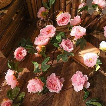 

Luyue 175CM Artificial Peony Flower Vine Living Room Decor Home Wedding Artificial Flower Vine White Red Pink Fake Flower
