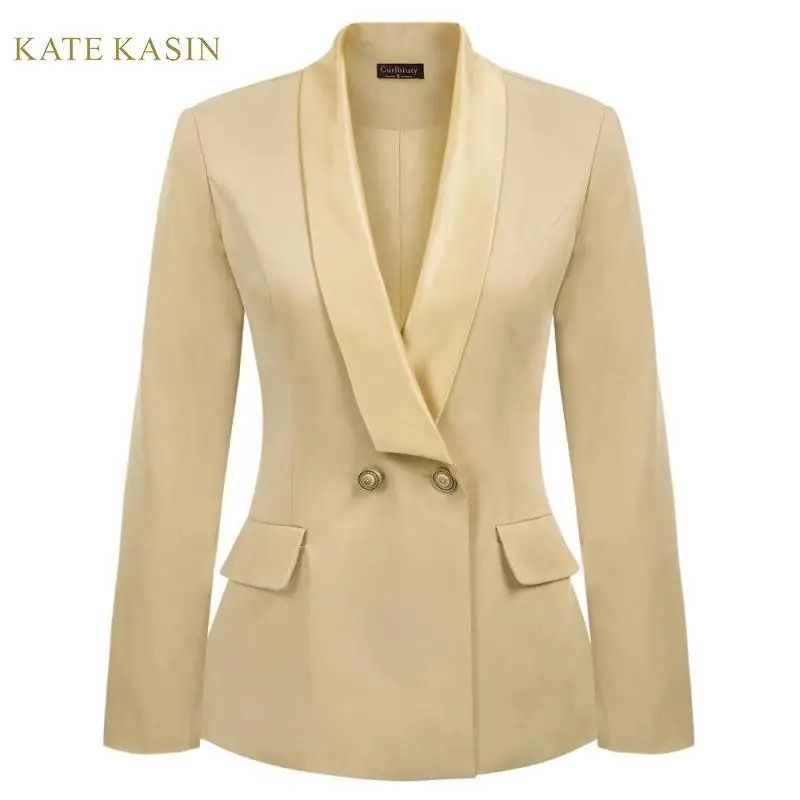 Kate Kasin женские простые классические Пиджаки, куртки, нагрудные подплечники, Блейзер, Женское пальто, Офисная Женская верхняя одежда, Рабочий костюм, куртка