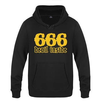 

666 Devil Inside Funny Creative Hoodies Men Fashion Winter Men's Pullover Fleece Hooded Sweatshirts