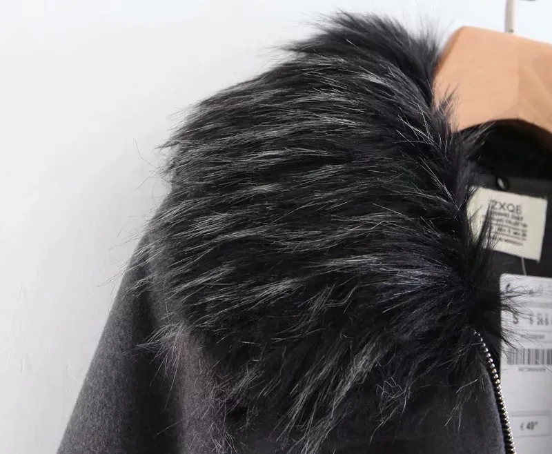 AliExpress Ebay2018 осень и зима стиль Европа и Америка женское платье из искусственного меха Одежда деконструируемый воротник шерстяной
