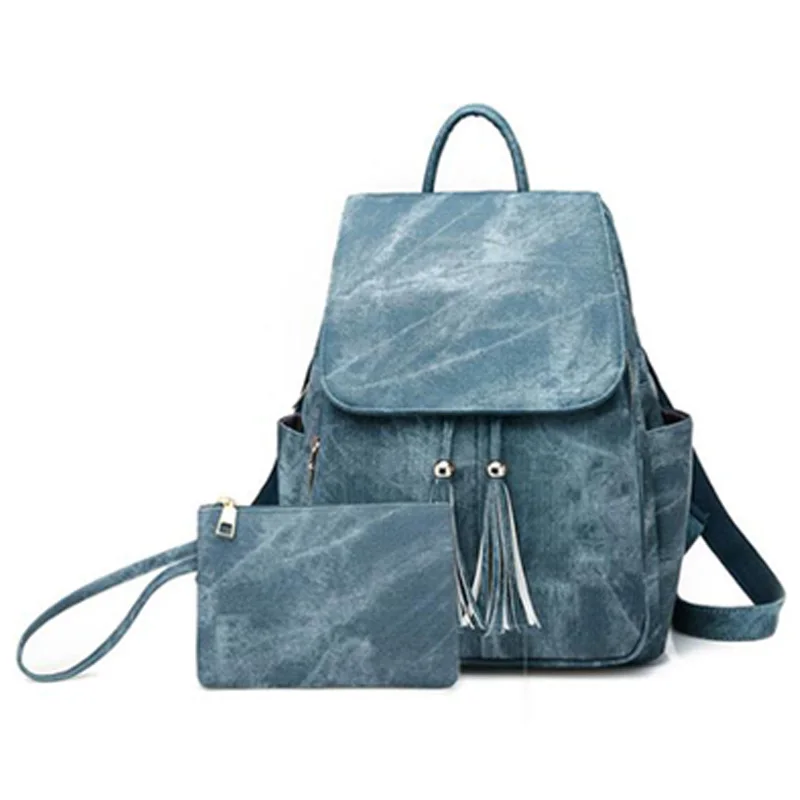 Pu Leather New Women'S Backpack Candy Color College Wind Popular Backpack