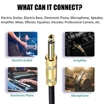 

USB to 6.35mm Guitar Cable 3m Guitar Dock to PC USB Recording Connection Cable Adapter Compatible Windows MacOS PUO88