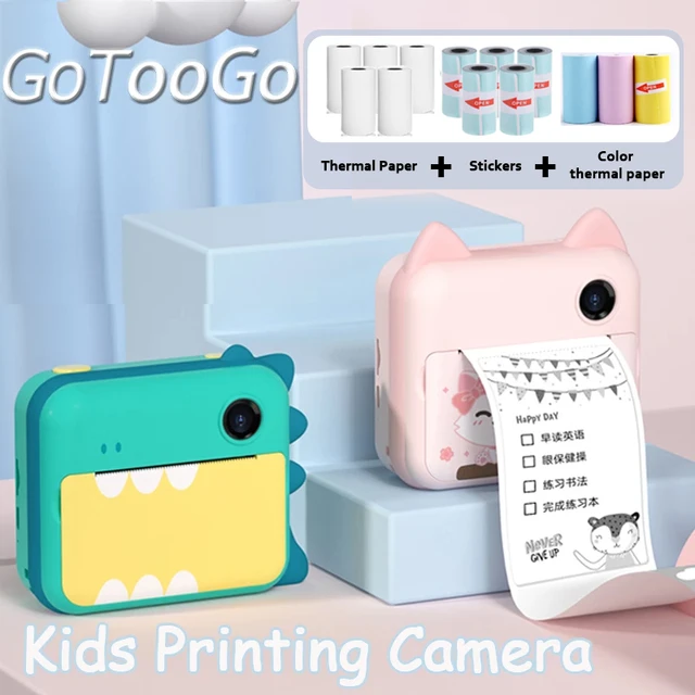 Kids Instant Camera Children Print Camera For Kids 1080P Video Photo Digital Camera With Print Paper Birthday Gift For Girls Boy 1