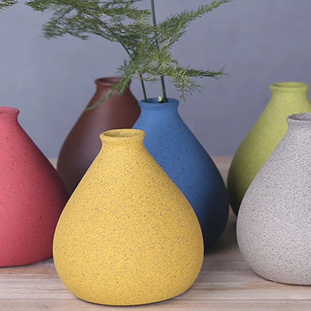 Creative Ceramic Flowers Vase Home Decor Plant Pot Modern Nordic Style Vase Decoration Art Retro Home Garden Craft Ornaments 3