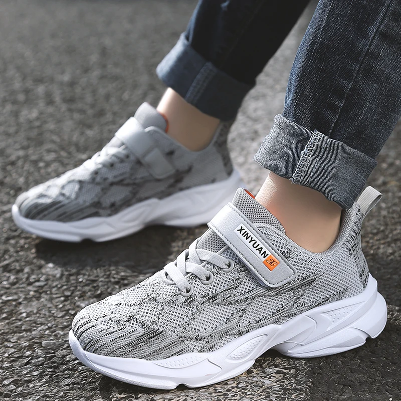 ULKNN BOY'S Athletic Shoes Breathable Fly-kit Mesh 7 Big Boy CHILDREN'S Shoes 9 Teenager 10-Year-Old Boy Solid Running SNEAKERS