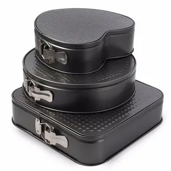 

ABSF 3 Pcs/Set Non-Stick Springform Cake Pan Metal Baking Cake Mold With Removable Bottom Round Heart Square Shapes Bakeware Pan