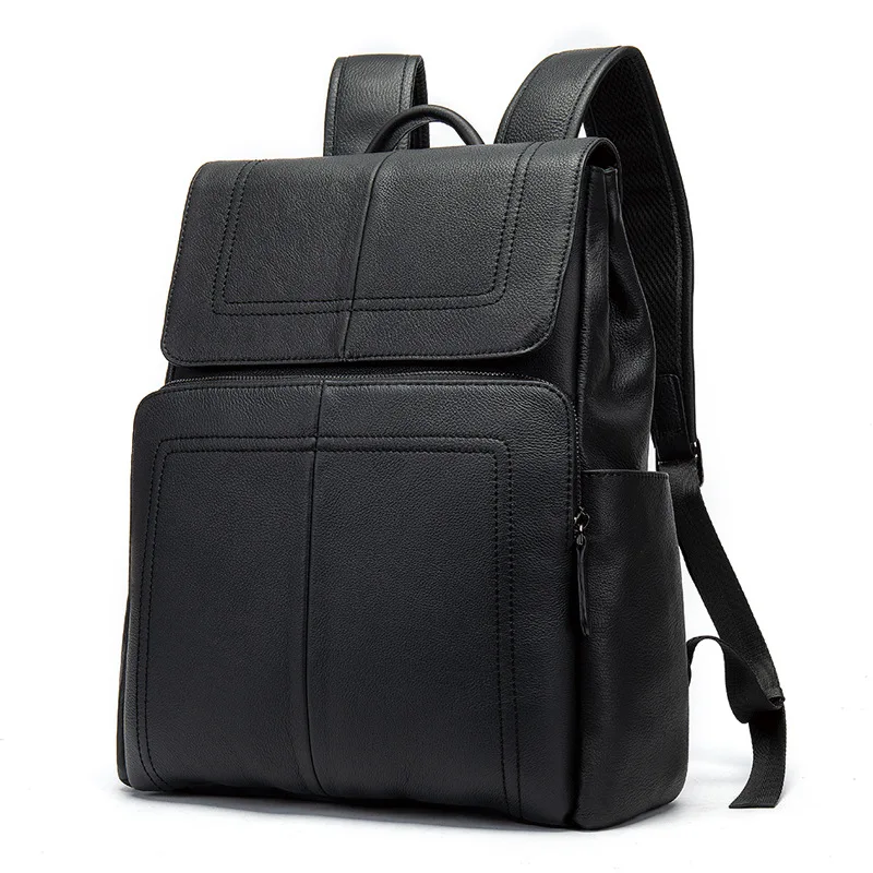 

Full Grain Leather Men Backpack Large Capacity Laptop Backpack Stylish Travel Backpack