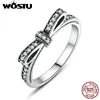 WOSTU 2022 gran oferta Plata de Ley 925 auténtica anillo para dedo circular de la suerte para mujeres joyería de moda regalo Dropshipping CQR041 ► Foto 2/6