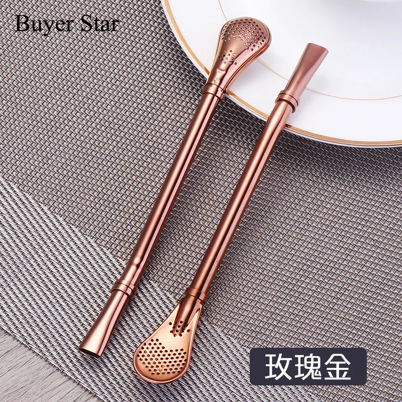 Creative 304 Stainless Steel Korean Style Hot Drinks Straw Environmentally Friendly xi guan shao Manufacturers Bar Restaurant KT