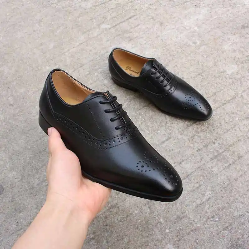 Old Leather Oxford Shoes Lace Up 