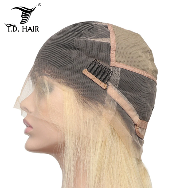 TD 150% Density Ombre Blonde Full Lace Wigs Human Hair Brazilian Wig Swiss Transparent Lace Wigs Remy Hair 1B 613 Wigs