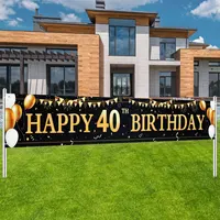 古い誕生日の背景の装飾,30 40 50 60歳,大人の誕生日のバナー,黒と金のパーティー用品,写真のアクセサリー
