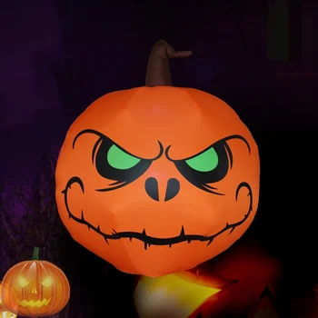 

3.93 FT Tall LED Lighted Inflatable Pumpkin Ghost DIY Party Decoration For Halloween Home Decoration Accessories
