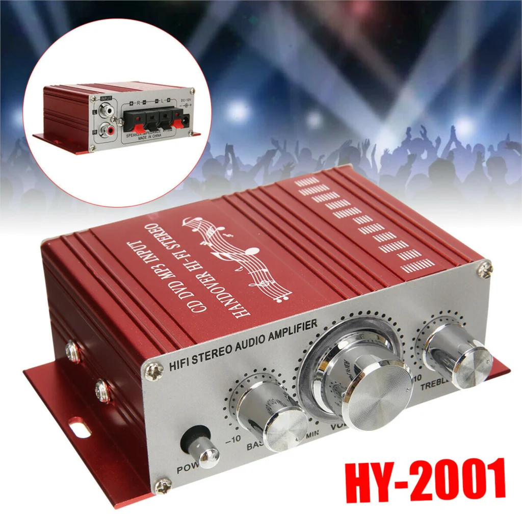HY 2001 12V Mini Power Stereo 2 Auto Audio Digital для автомобиля DVD Moto Home Radio MP3 Player|Усилители мощности| |