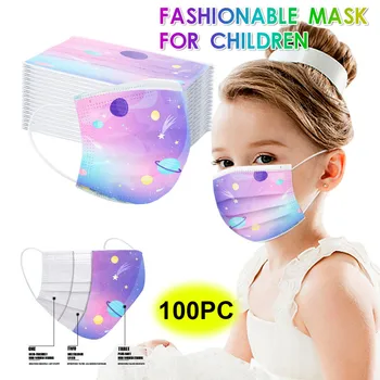 

20/50/100/200 Pc New Disposable Cute Children Animal Starry Sky Printing Pattern Mask Children Disposable Mask mascarillas