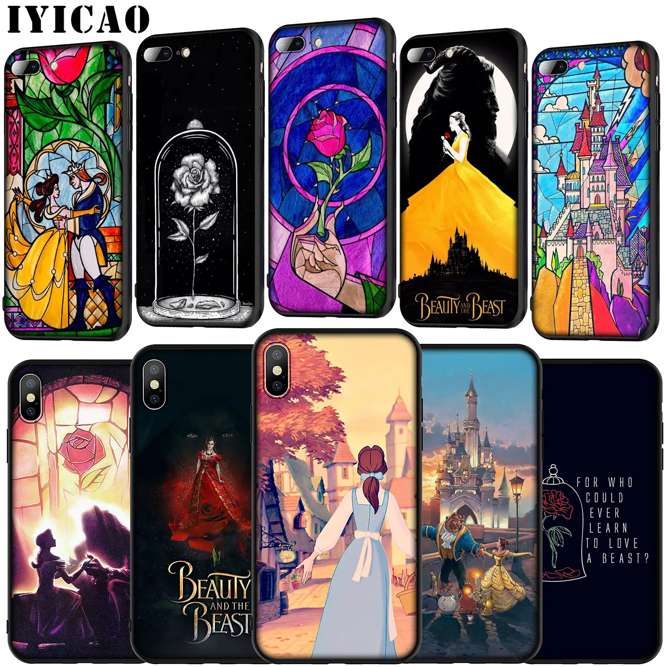 Мягкий силиконовый чехол Beauty and the Beast для iPhone 11 Pro XR X XS Max 6 6S 7 8 Plus 5 5S SE |
