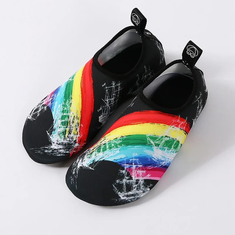 Rainbow Sail Обувь с мягкой подошвой; обувь для подводного плавания; обувь для ухода за кожей; обувь для фитнеса; обувь для дайвинга; быстросохнущая обувь для плавания - Цвет: Rainbow Sail