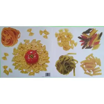 

12 packs/box PASTA PVC Sticker DIY Wall Kitchen Kids Living Room Door Plate Cup Vase Tile Accessory Functional Toy Hobby