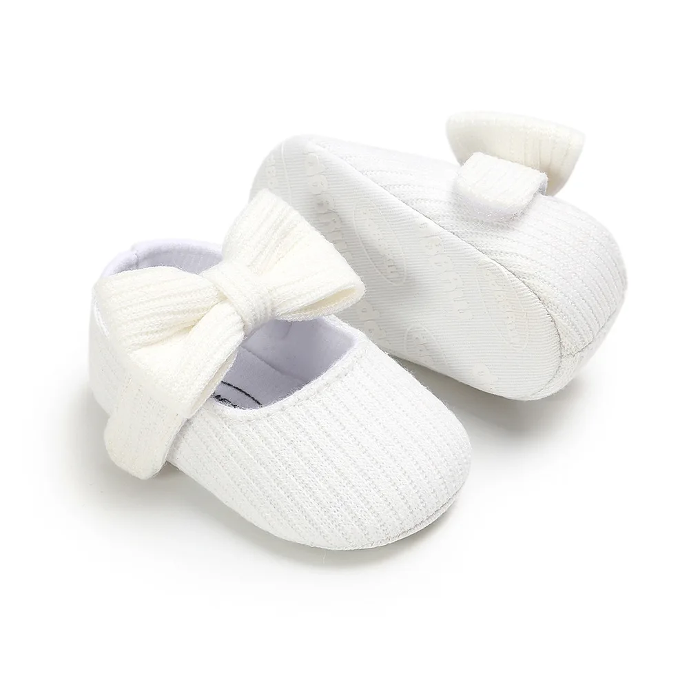 Sapatos de Bebê Macia da Criança Recém-nascido Meninas Bonito Rosa Arco Malha Tecido Algodão Sola Fora Primeiros Caminhantes Infantil Bebê Berço Sapato 11 arco malha tecido algodão sola macia da